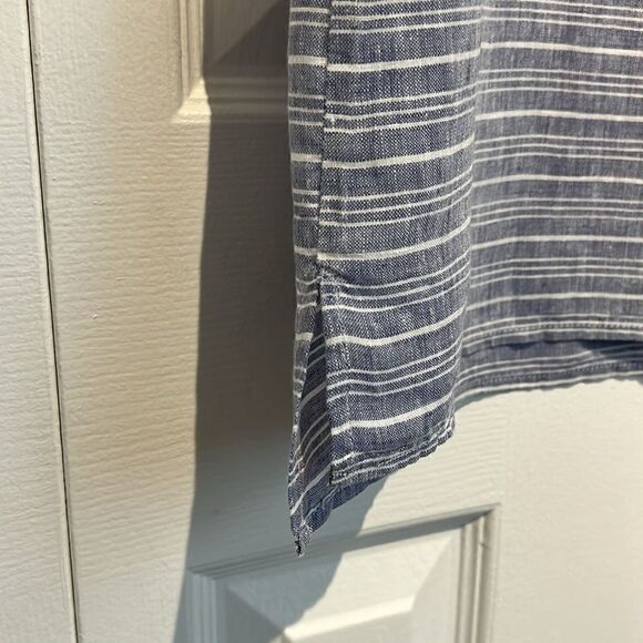 Lord&Taylor‎ Blue/White Striped Sleeveless Linen Top Size L - Picture 4 of 10